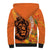 Nederland Fijne Koningsdag Sherpa Hoodie Netherlands Lion With Orange Tulips