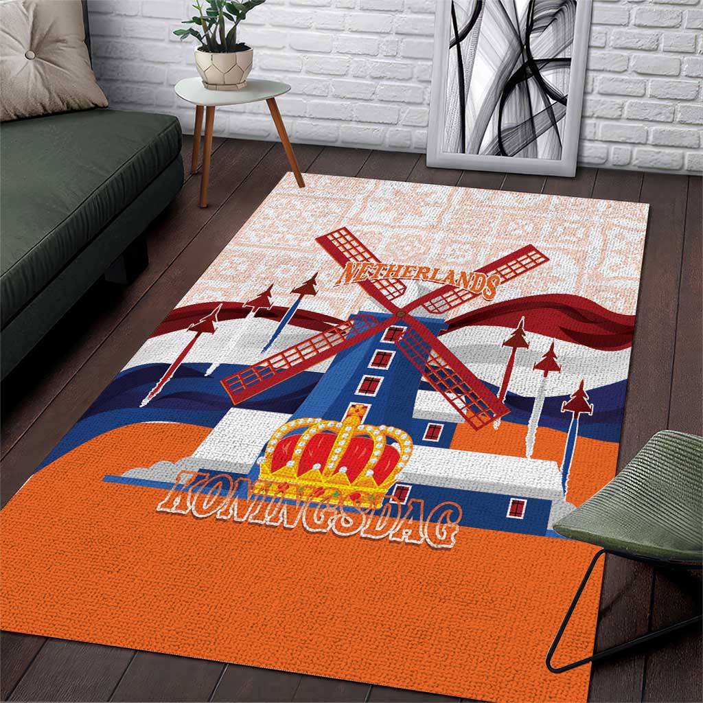 Netherlands King's Day Area Rug Windmill With Nederland Pattern