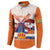 Netherlands King's Day Button Sweatshirt Windmill With Nederland Pattern