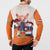 Netherlands King's Day Button Sweatshirt Windmill With Nederland Pattern