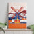 Netherlands King's Day Canvas Wall Art Windmill With Nederland Pattern