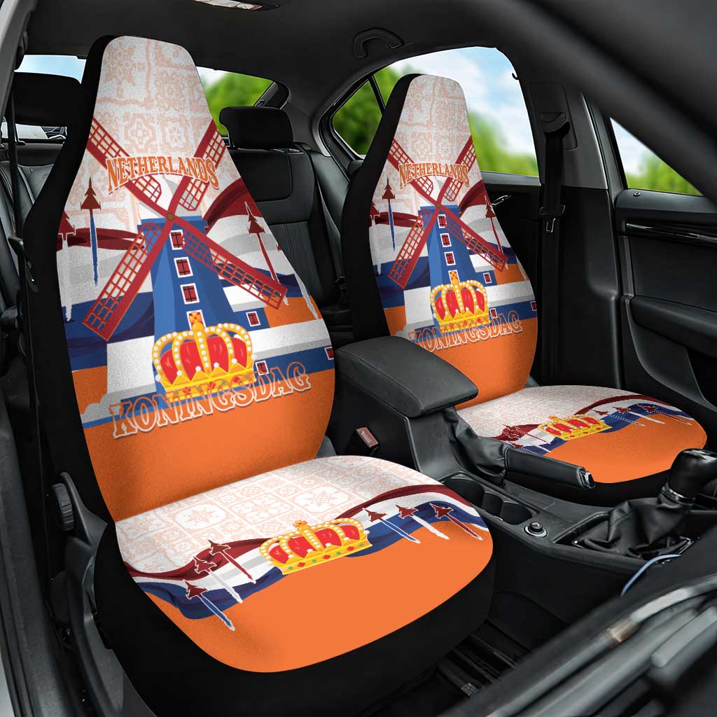 Netherlands King's Day Car Seat Cover Windmill With Nederland Pattern