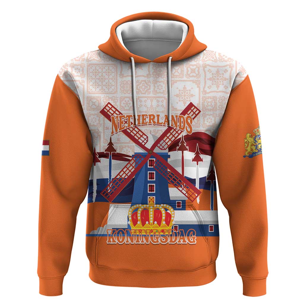 Netherlands King's Day Hoodie Windmill With Nederland Pattern