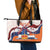 Netherlands King's Day Leather Tote Bag Windmill With Nederland Pattern