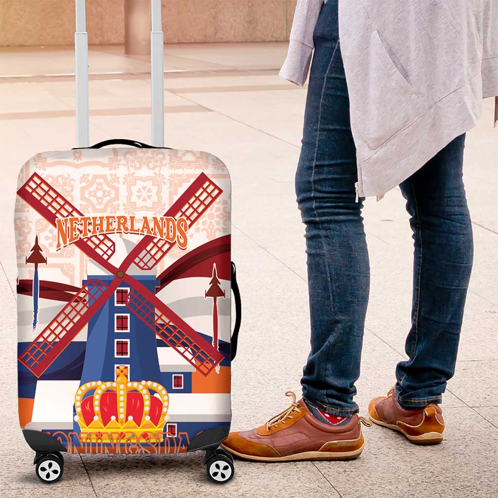 Netherlands King's Day Luggage Cover Windmill With Nederland Pattern