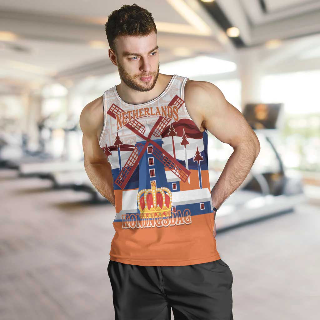 Netherlands King's Day Men Tank Top Windmill With Nederland Pattern