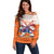 Netherlands King's Day Off Shoulder Sweater Windmill With Nederland Pattern