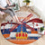 Netherlands King's Day Round Carpet Windmill With Nederland Pattern