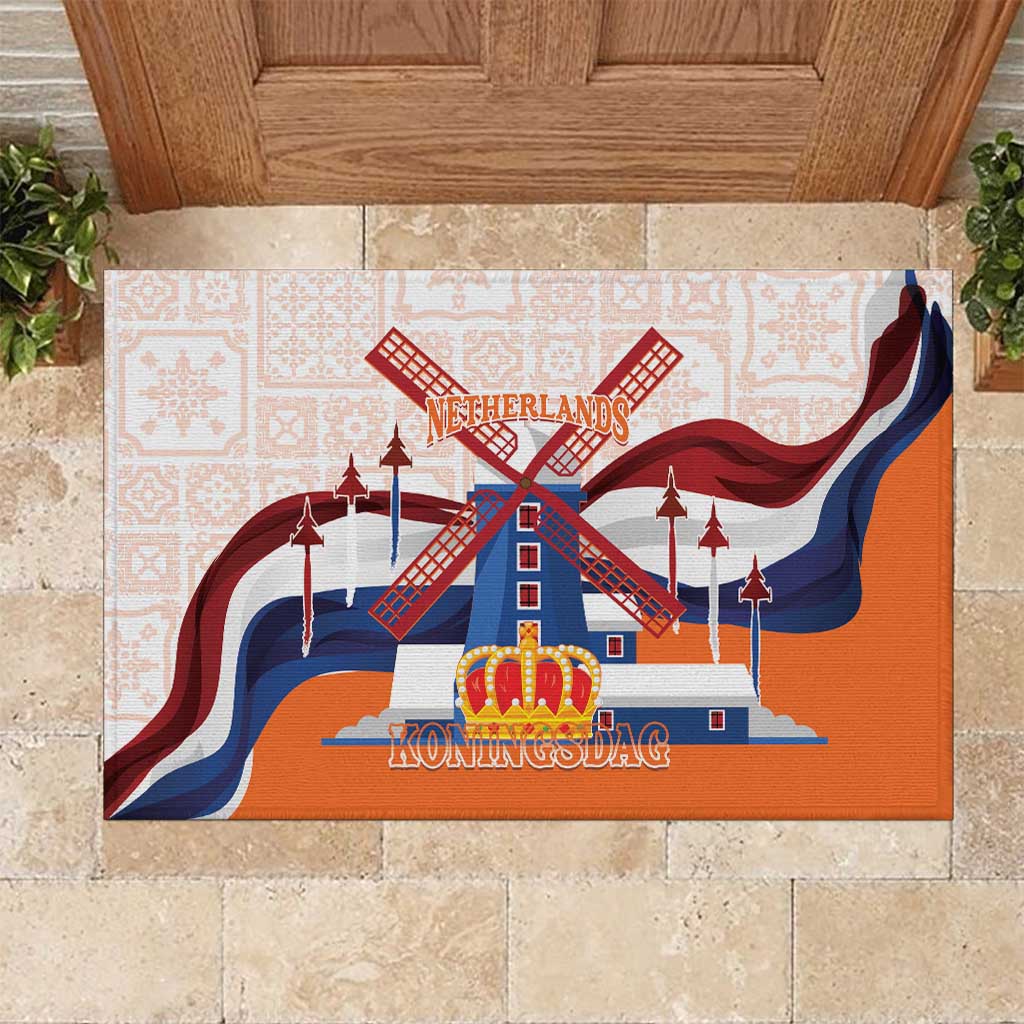 Netherlands King's Day Rubber Doormat Windmill With Nederland Pattern