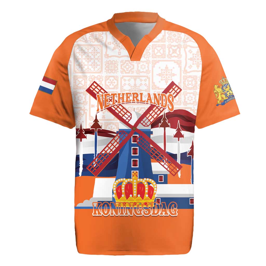 Netherlands King's Day Rugby Jersey Windmill With Nederland Pattern