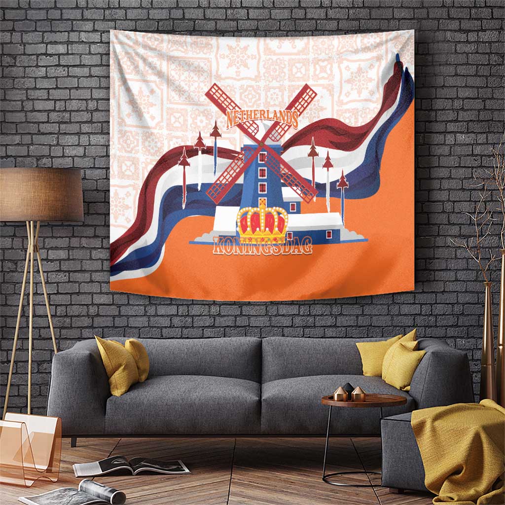 Netherlands King's Day Tapestry Windmill With Nederland Pattern