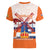 Netherlands King's Day Women V-Neck T-Shirt Windmill With Nederland Pattern