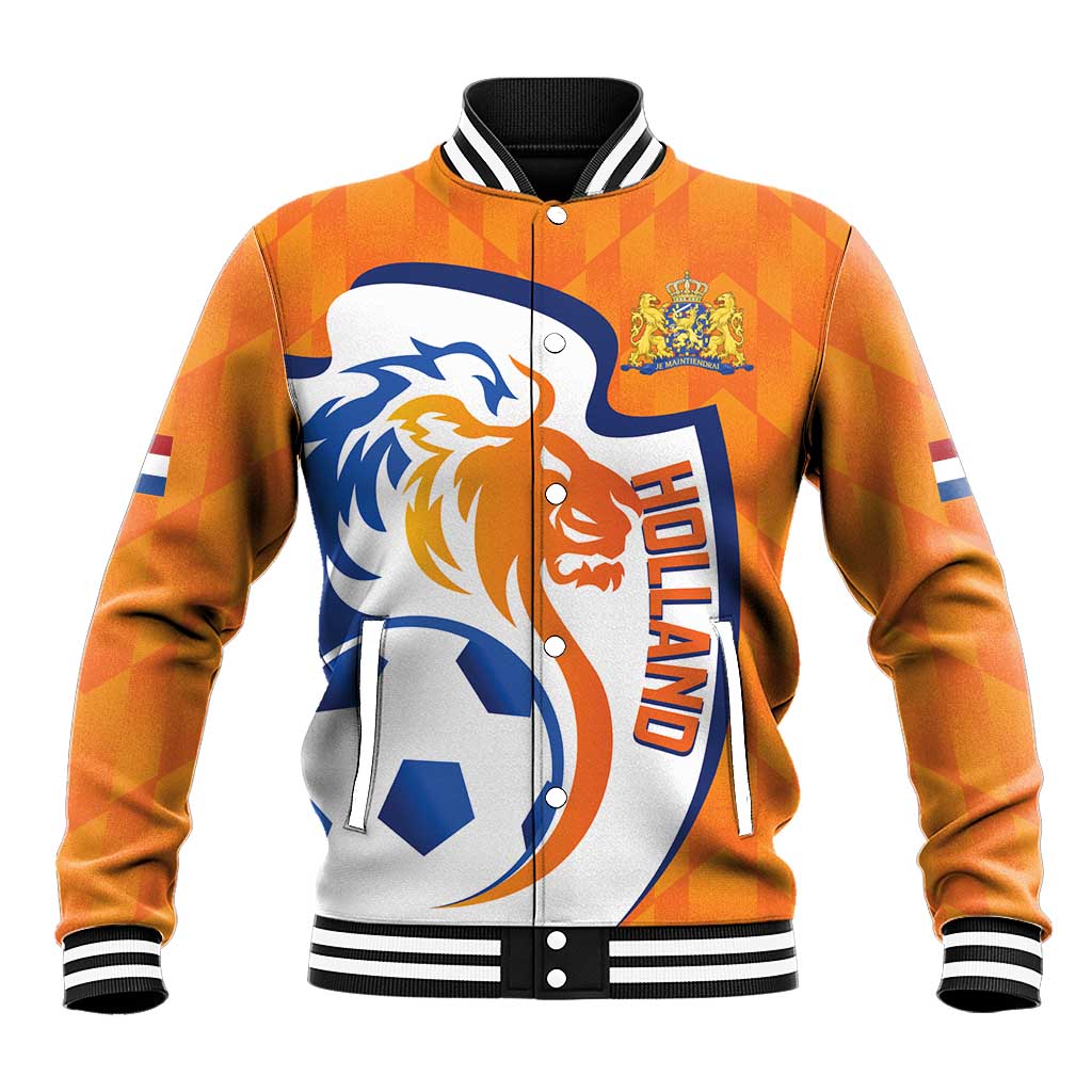 Custom Netherlands Football Baseball Jacket 2025 Go Champions Holland