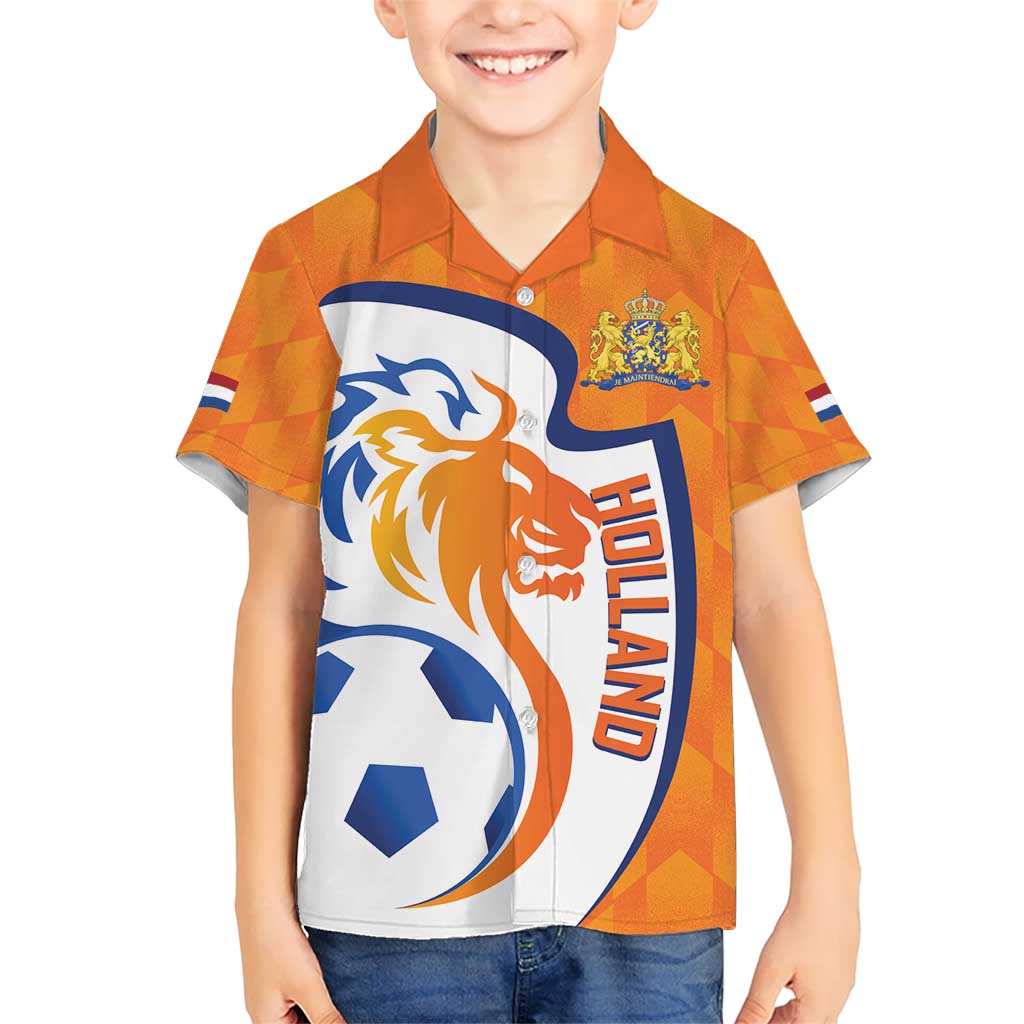 Custom Netherlands Football Kid Hawaiian Shirt 2025 Go Champions Holland