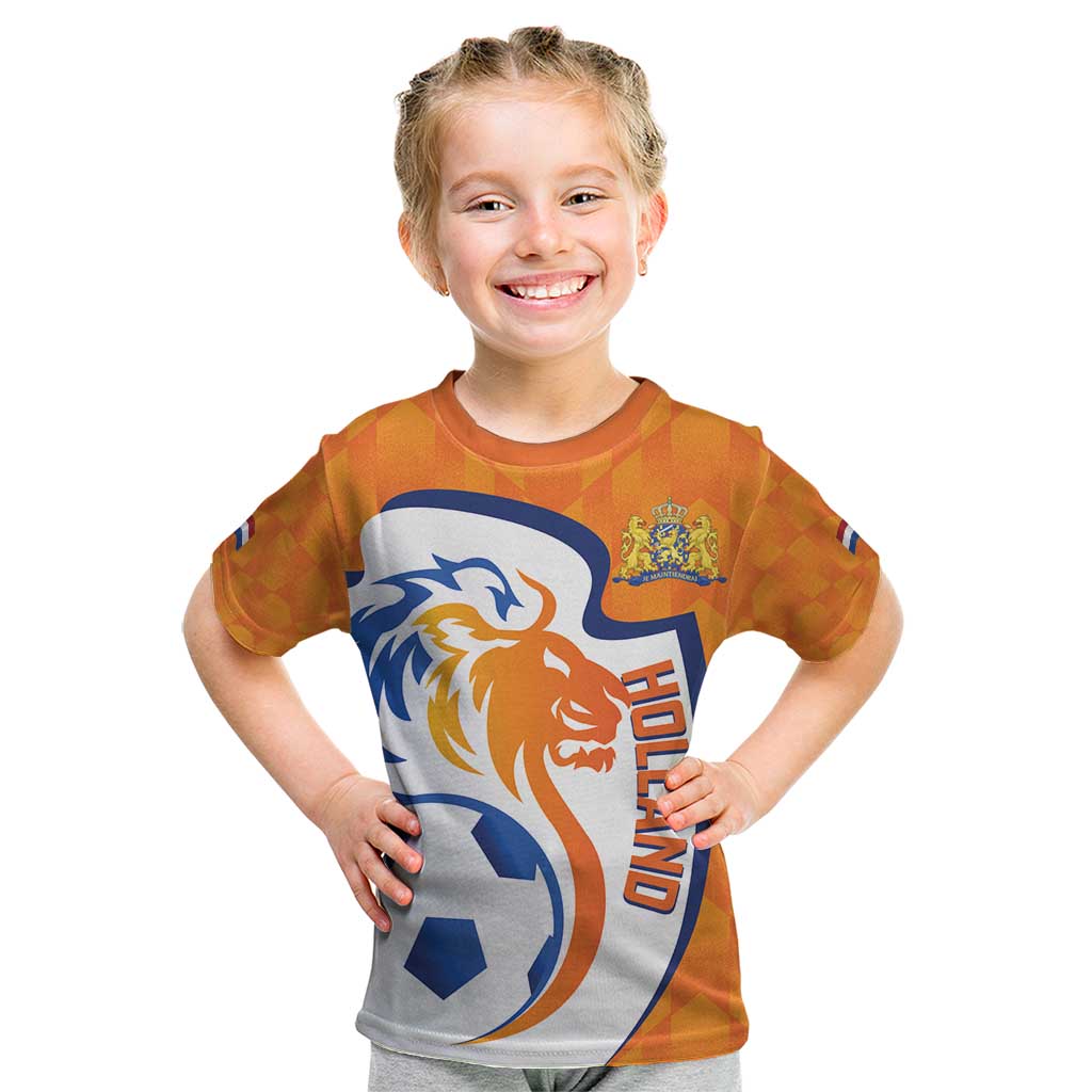 Custom Netherlands Football Kid T Shirt 2025 Go Champions Holland