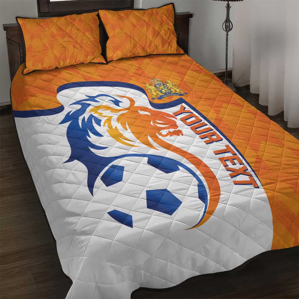 Custom Netherlands Football Quilt Bed Set 2025 Go Champions Holland