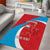 Custom Luxembourg Football Area Rug Allez Les Lions Rouges