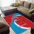 Custom Luxembourg Football Area Rug Allez Les Lions Rouges