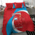 Custom Luxembourg Football Bedding Set Allez Les Lions Rouges