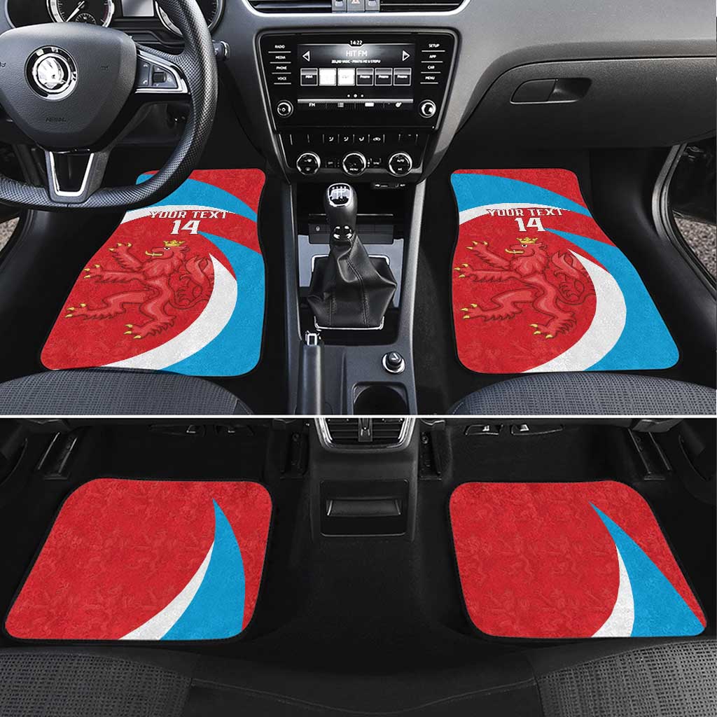 Custom Luxembourg Football Car Mats Allez Les Lions Rouges