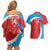 Custom Luxembourg Football Couples Matching Off Shoulder Short Dress and Hawaiian Shirt Allez Les Lions Rouges