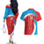 Custom Luxembourg Football Couples Matching Off The Shoulder Long Sleeve Dress and Hawaiian Shirt Allez Les Lions Rouges