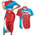 Custom Luxembourg Football Couples Matching Short Sleeve Bodycon Dress and Hawaiian Shirt Allez Les Lions Rouges