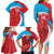 Custom Luxembourg Football Family Matching Long Sleeve Bodycon Dress and Hawaiian Shirt Allez Les Lions Rouges