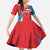 Custom Luxembourg Football Family Matching Off The Shoulder Long Sleeve Dress and Hawaiian Shirt Allez Les Lions Rouges