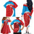 Custom Luxembourg Football Family Matching Off The Shoulder Long Sleeve Dress and Hawaiian Shirt Allez Les Lions Rouges