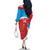 Custom Luxembourg Football Family Matching Off The Shoulder Long Sleeve Dress and Hawaiian Shirt Allez Les Lions Rouges