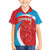 Custom Luxembourg Football Family Matching Off The Shoulder Long Sleeve Dress and Hawaiian Shirt Allez Les Lions Rouges