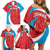 Custom Luxembourg Football Family Matching Off Shoulder Short Dress and Hawaiian Shirt Allez Les Lions Rouges