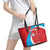 Custom Luxembourg Football Leather Tote Bag Allez Les Lions Rouges