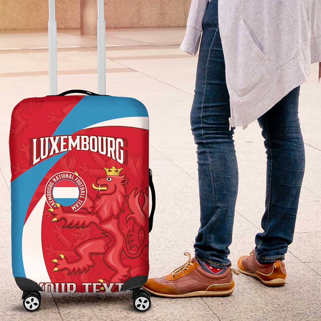 Custom Luxembourg Football Luggage Cover Allez Les Lions Rouges