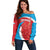 Custom Luxembourg Football Off Shoulder Sweater Allez Les Lions Rouges