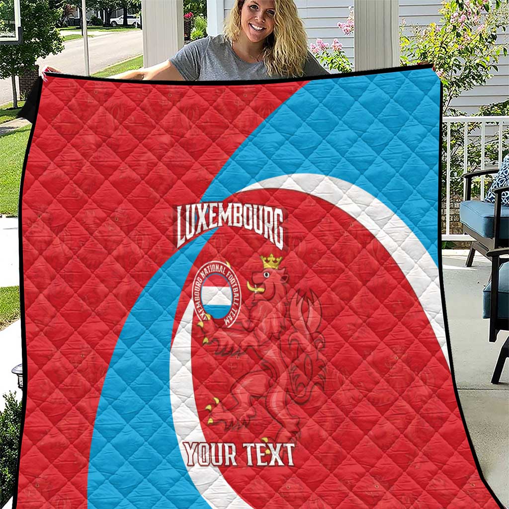 Custom Luxembourg Football Quilt Allez Les Lions Rouges