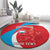 Custom Luxembourg Football Round Carpet Allez Les Lions Rouges