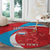 Custom Luxembourg Football Round Carpet Allez Les Lions Rouges