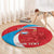 Custom Luxembourg Football Round Carpet Allez Les Lions Rouges