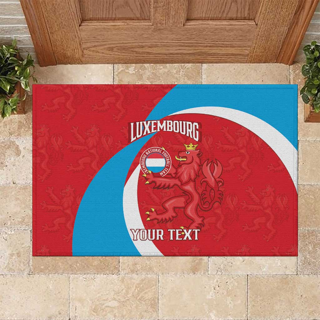 Custom Luxembourg Football Rubber Doormat Allez Les Lions Rouges