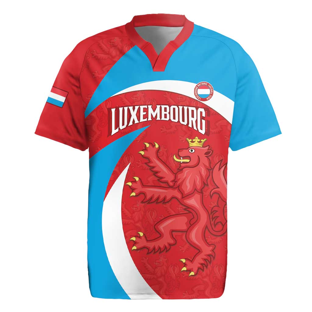 Custom Luxembourg Football Rugby Jersey Allez Les Lions Rouges