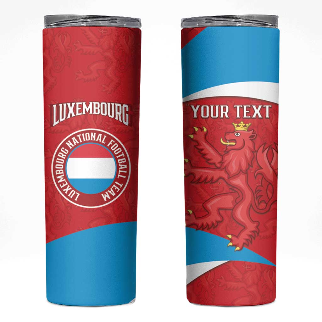 Custom Luxembourg Football Skinny Tumbler Allez Les Lions Rouges