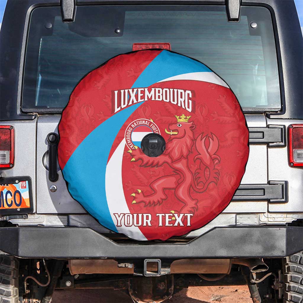 Custom Luxembourg Football Spare Tire Cover Allez Les Lions Rouges