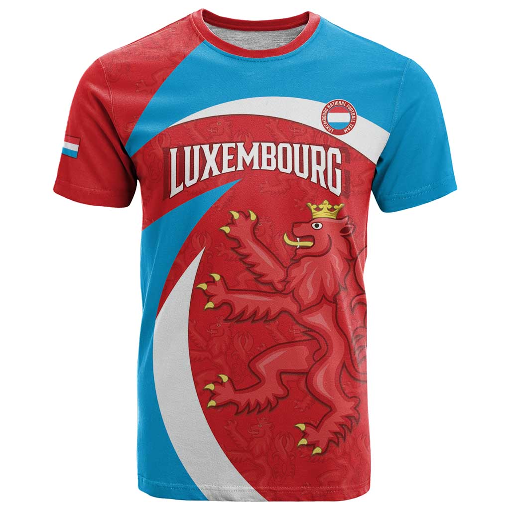 Custom Luxembourg Football T Shirt Allez Les Lions Rouges