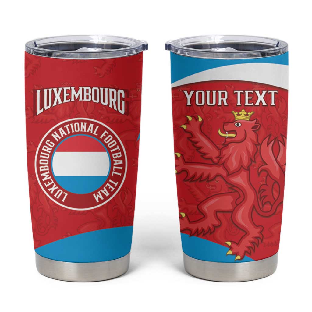 Custom Luxembourg Football Tumbler Cup Allez Les Lions Rouges