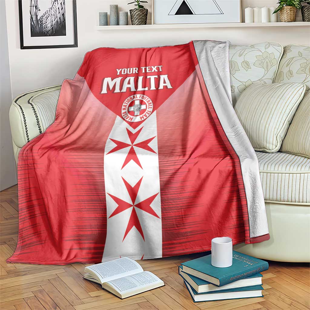 Custom Malta Football Blanket Maltese Cross Sporty Style