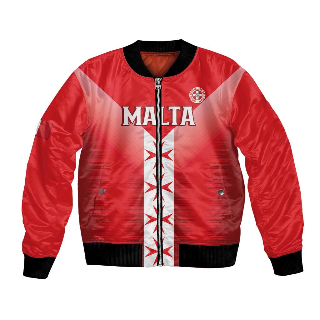 Custom Malta Football Bomber Jacket Maltese Cross Sporty Style