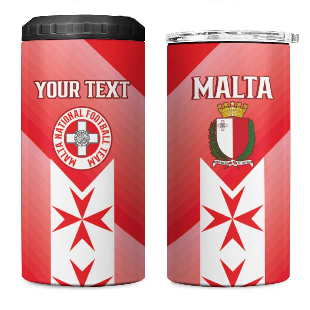 Custom Malta Football 4 in 1 Can Cooler Tumbler Maltese Cross Sporty Style