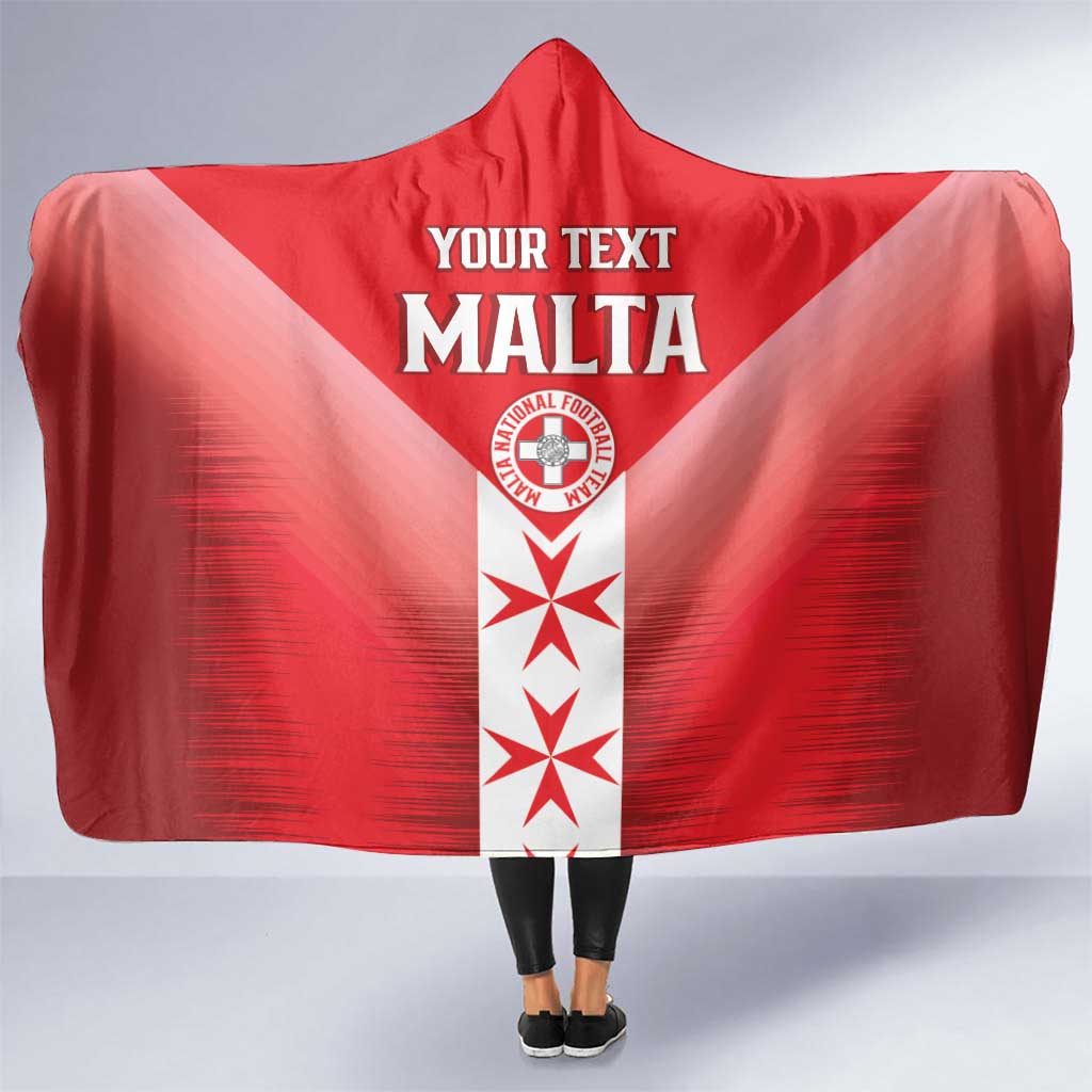 Custom Malta Football Hooded Blanket Maltese Cross Sporty Style